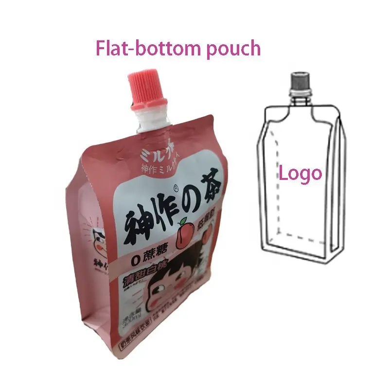 doypack spout bag custom food grade packaging material with inner straw spout stand up pouch aluminum plastic bag