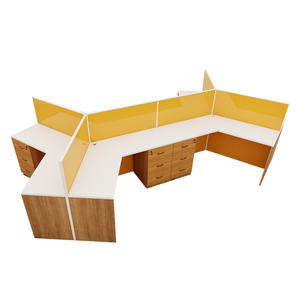 Sistema modular de escritorio de partición con estantes de almacenamiento y gestión de cables para espacio de oficina abierto - Product Image 4