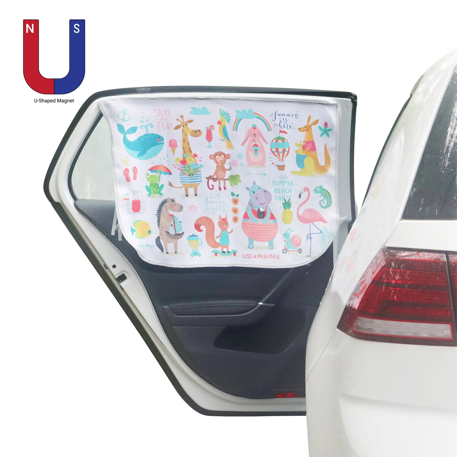 Accessoires de voiture Pare-soleil de voiture Pare-soleil de dessin animé mignon personnalisé Rideaux magnétiques pour bébé de qualité supérieure Fenêtre latérale de voiture