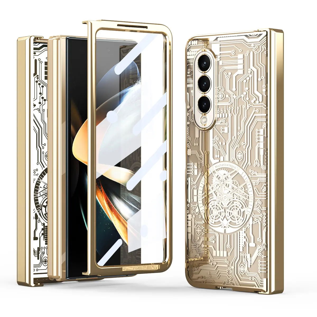 Custodia per telefono di lusso per Samsung Galaxy Z Fold 5 Cover posteriore per telefono cellulare per Galaxy Z Fold 4 Clear Phone Case