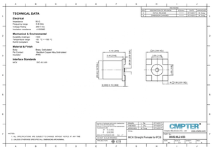 <span class=keywords><strong>MCX</strong></span> หญิงสำหรับ Pcb เมาท์ DC ถึง6GHz <span class=keywords><strong>MCX</strong></span> Connector