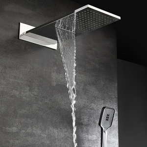 Concealed Shower <strong>Mixer</strong> Set Bathroom Washroom <strong>Mixer</strong> Faucet System 2 Function Way Rectangle <strong>Top</strong> Shower and Handheld 3 Three Mode - Product Image 2
