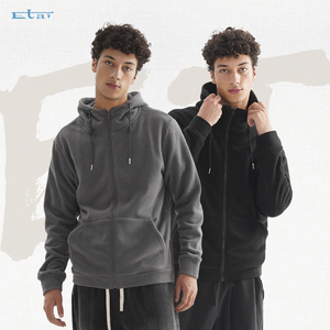 Üretici özel 330-480gsm pamuk kazak boy fermuarlı kapüşonlu eşofman üstü kış işlemeli Logo artı boyutu erkekler için Streetwear