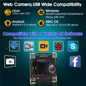 ELP 1 Megapixel Aptina AR0144 720P 60FPS keine Verzerrung Monochrome Global Shutter USB-Kamera modul Himbeer-Pi