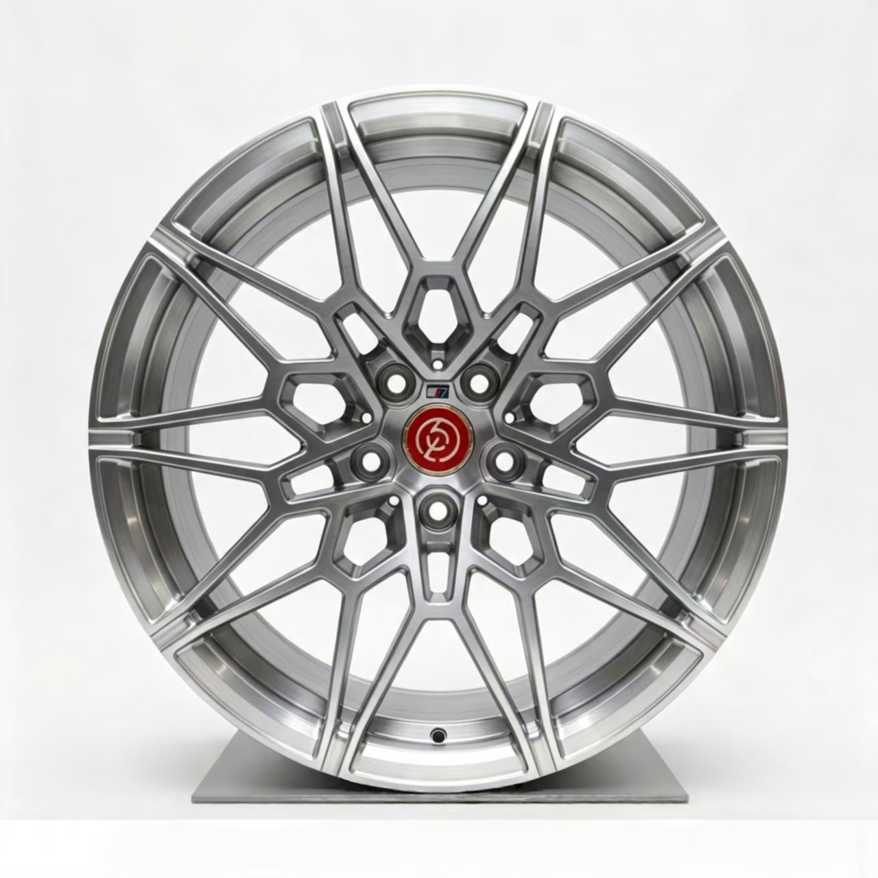 Brushed Gunmetal + Polished Silver Lip