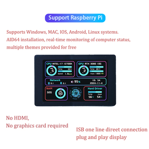 Subpantalla de ordenador con pantalla táctil USB secundaria de 3,5 pulgadas compatible con Linux, Windows, Android y Raspberry Pi IPS 480x320 pantalla