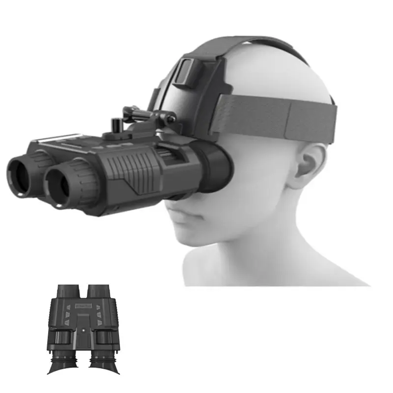 Nv8000 binóculos de visão noturna 3d, óculos de proteção binocular para caça e capacete com visão noturna