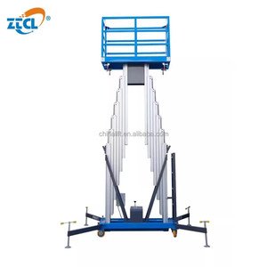 Doppel mastlift aus Aluminium legierung Zwei Masten Tragbare vertikale Hebebühne mit doppelter Last, hydraulisch für Lager - Product Image 6