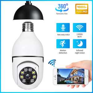 V380 yilot免费应用出厂价内置麦克风灯泡Wifi A6家用摄像头双向音频夜视全彩Wifi摄像头 - Product Image 1