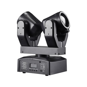 ไฟ LEDKTV แบบสองหัวขนาดเล็ก พร้อมตัวส่งแสง RGBW ลำแสงเลเซอร์แบบหมุนได้ สร้างบรรยากาศ <span class=keywords><strong>DMX512</strong></span> ควบคุมด้วยเสียงและรีโมท - Product Image 1