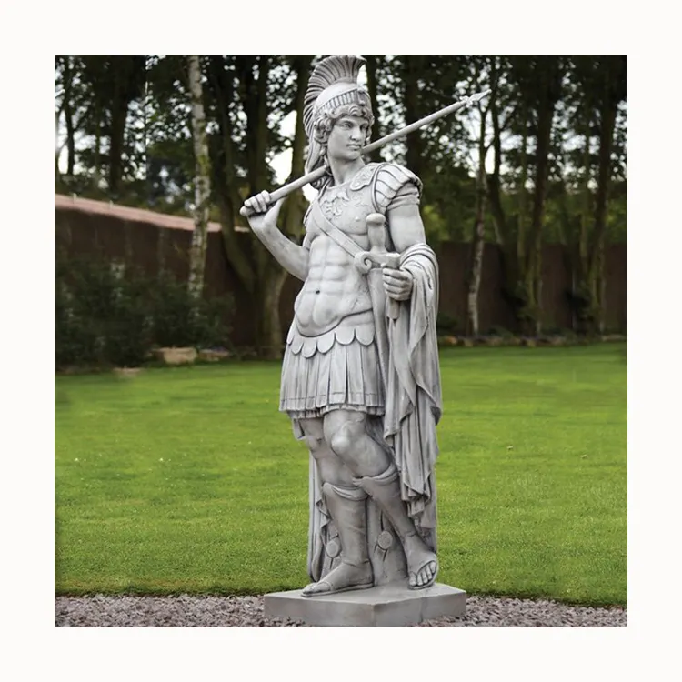 現代の屋外の庭の装飾石の彫刻等身大アンティーク大理石ローマの兵士の置物像販売のため