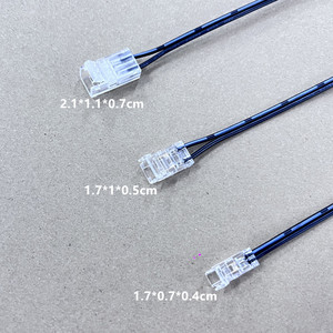 Black <strong>LED</strong> Strip Connector Dupont Line <strong>2p</strong> 15cm Crystal Buckle ConnectionExtension Lead Wire Cable for Cabinet Wardrobe Cable 0.3