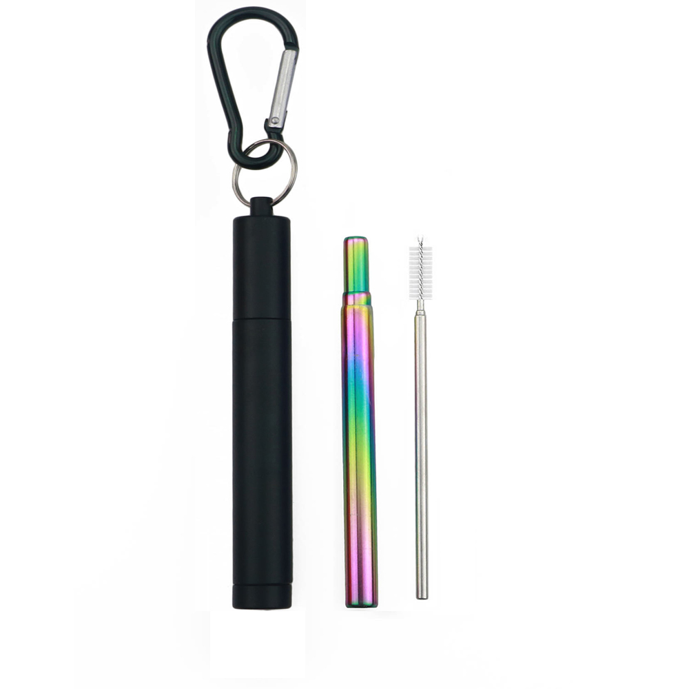 Black with colored straws