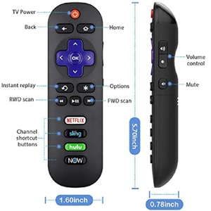 Rc280 Rc282 <strong>Remote</strong> Control for TCL roku Smart LED TV with Button