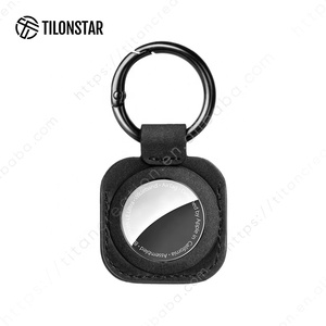 TILONSTAR TA100 yüksek akıllı cihaz bulucu koruyucu kabuk Airtag tutucu kapak için yumuşak deri kılıf anahtarlık yüzük ile - Product Image 4