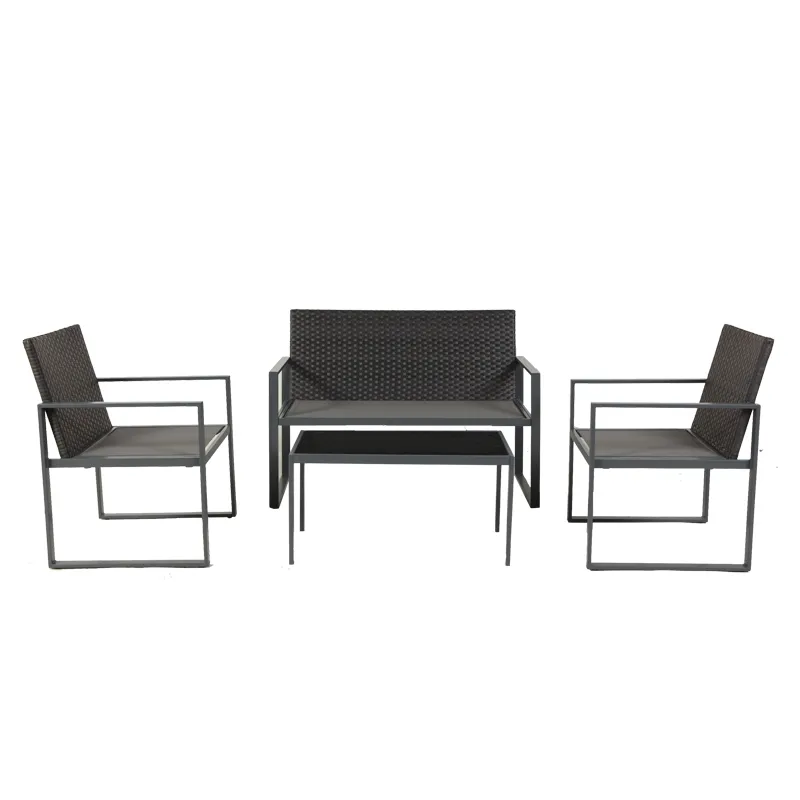 Set tavolo e sedia da esterno Set di mobili da esterno in vimini di Rattan