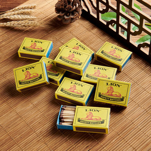 กล่องไม้ขีดสีเหลือง vlongmatch ปลายไม้ขีดสีน้ำตาลปรับแต่งโลโก้บน Matchbox ไม้ขีดสีสันสดใสสำหรับการจับคู่เทียนซิการ์ - Product Image 5