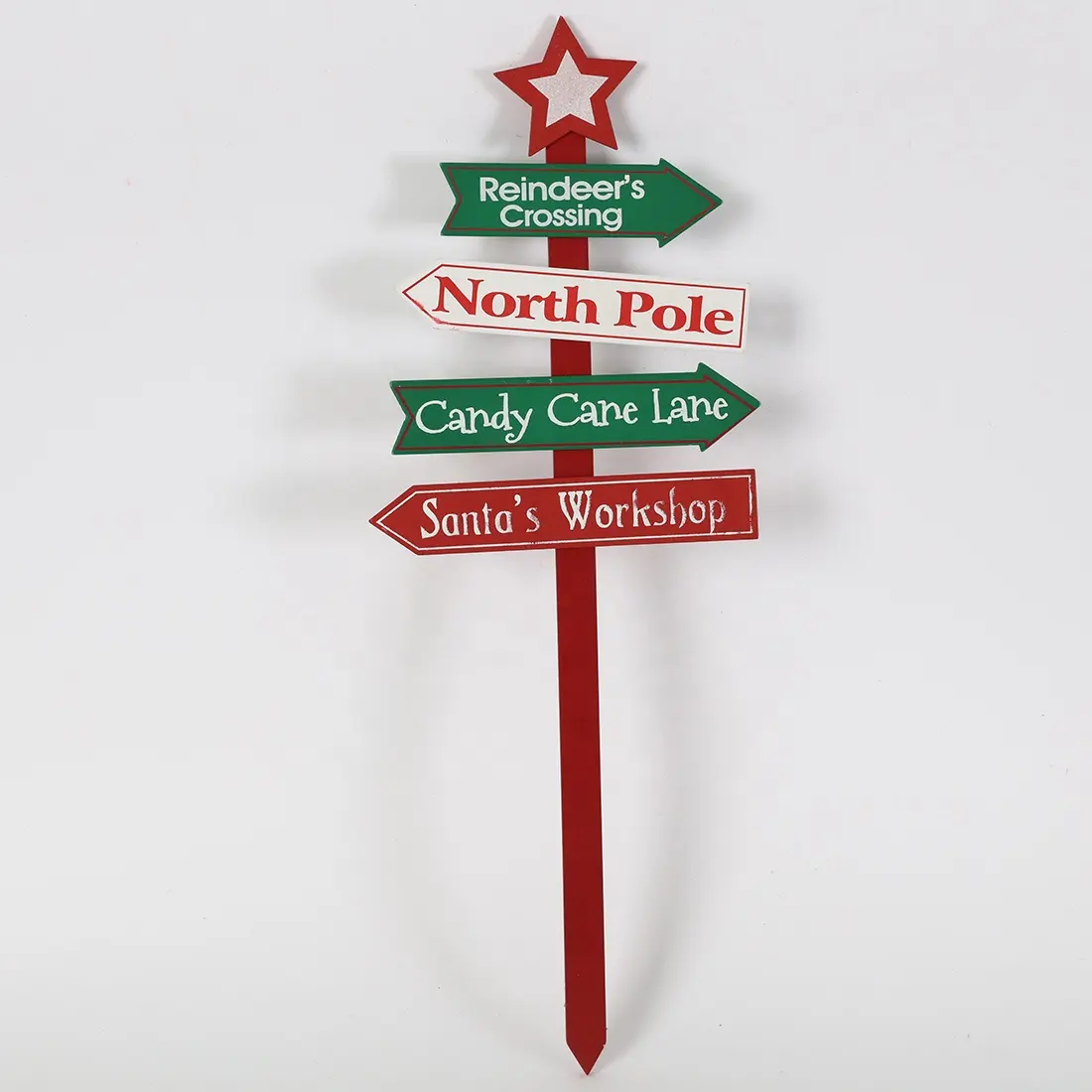 Natal Varas De Madeira Decoração Xmas cruzamento Vara com o slogan da oficina do Papai Noel para a decoração Home Garden Festival