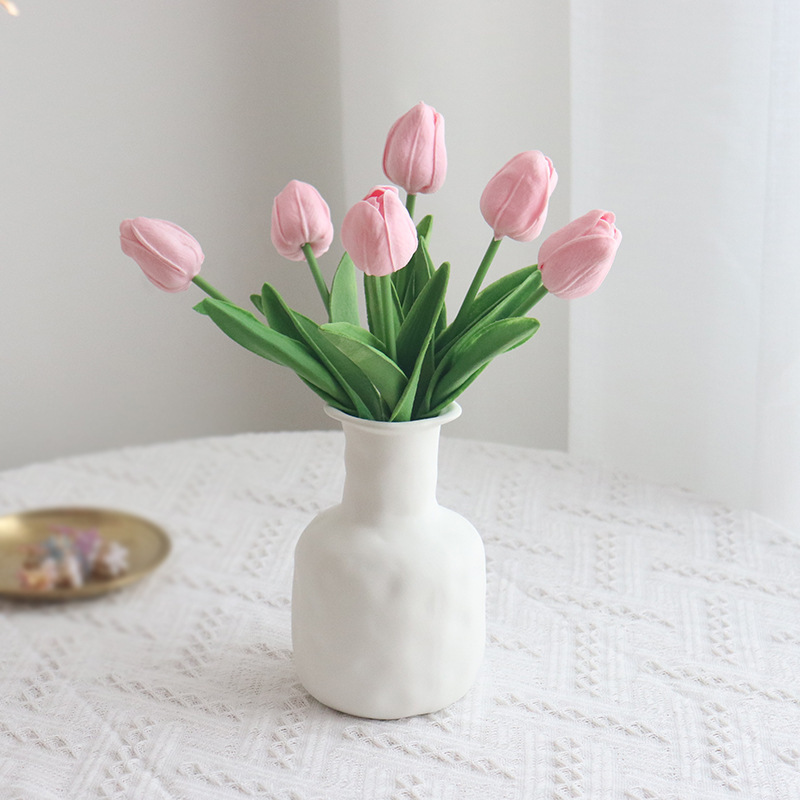 Fragancia de tulipán (flores artificiales en maceta de cerámica)