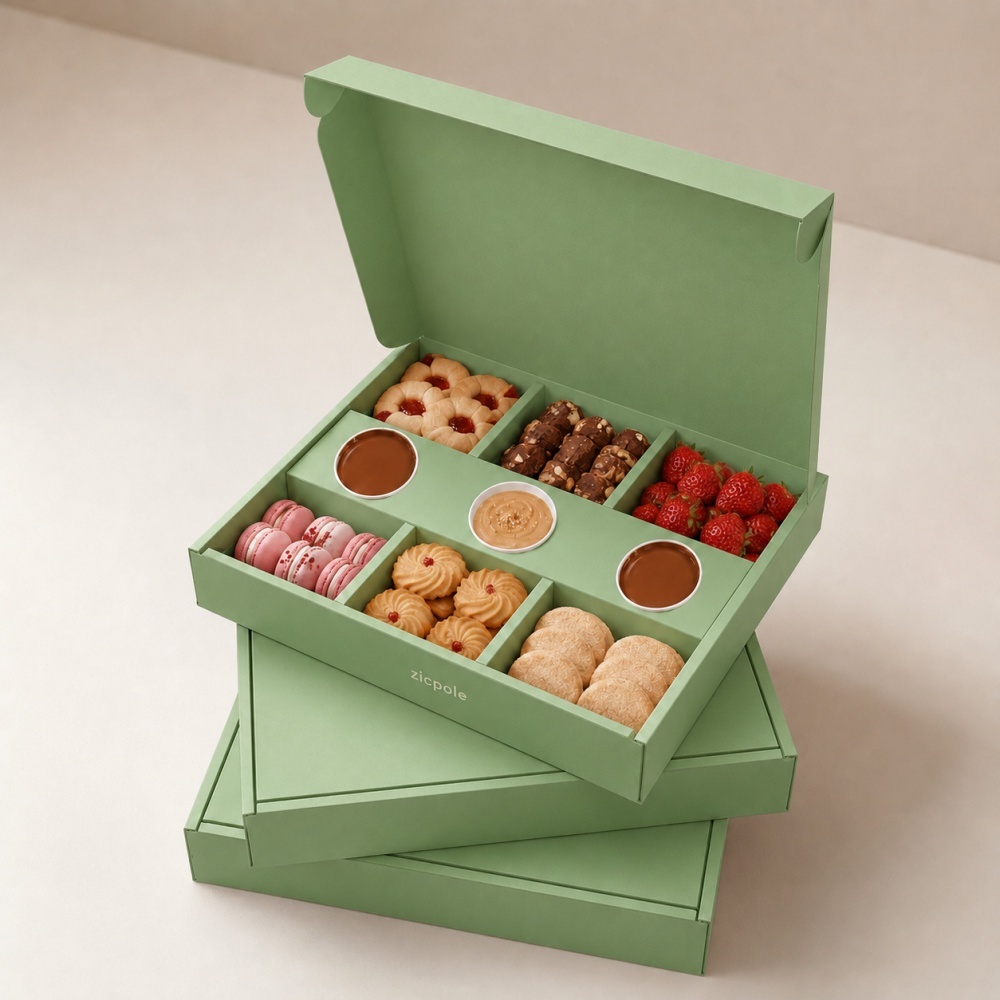 Caja de bocadillos con 3 salsas