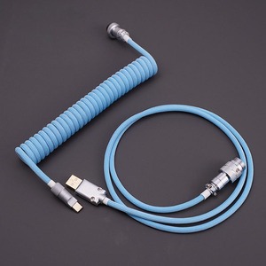 Customize DIY Light Blue Coiled <strong>Cable</strong> Type c Adapter Power Keyboard <strong>Cables</strong> Rolled <strong>Cable</strong> - Product Image 2