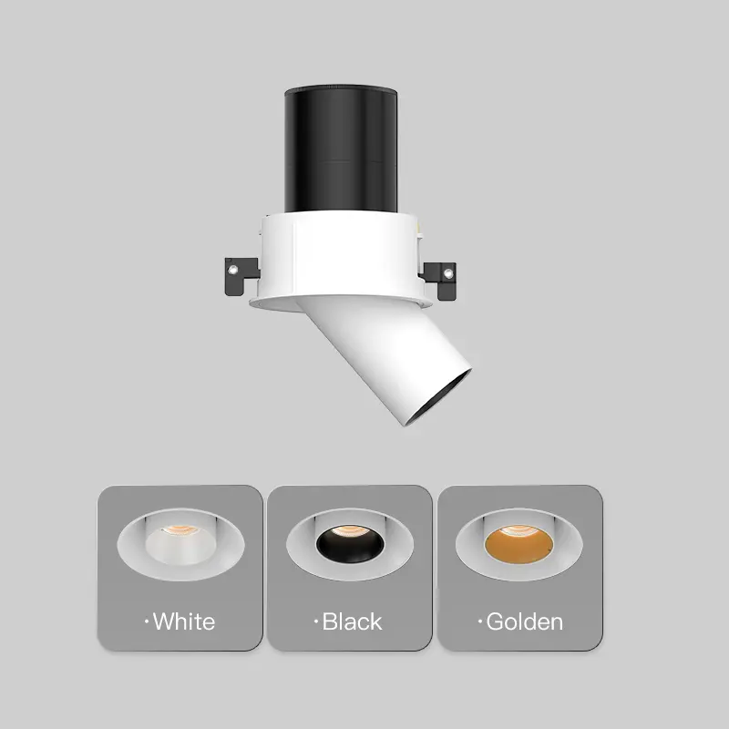 XRZLux geri çekilebilir ayarlanabilir LED duvar yıkayıcı spot parlama önleyici gömme gerilebilir 10W kısılabilir kısılabilir LED COB Downlight