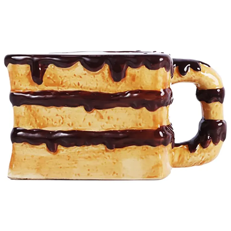 Tasses en porcelaine nordique personnalisées, desserts amusants et mignons, tasses à café en céramique 3D faites à la main, tasses cadeaux pour gâteaux au chocolat 12 oz