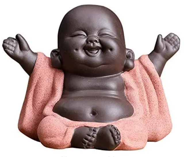 Estatua de resina de pequeño bebé, estatua de Buda, figura de monje, decoración del hogar