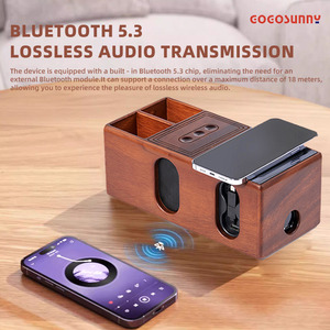 ลำโพงชุดของขวัญที่ชาร์จอุปกรณ์หลากหลายเสียง Hi-Fi DSP ทำจากไม้วอลนัททำด้วยมือ - Product Image 4