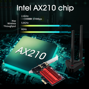 6E Wi-Fi สำหรับ AX210 Intel Dual Band PCIe อะแดปเตอร์เครือข่าย WIFI 2.4G/5g/6GHz 2400m การ์ด WIFI สำหรับ BT5.2 PCI Express WLAN - Product Image 5