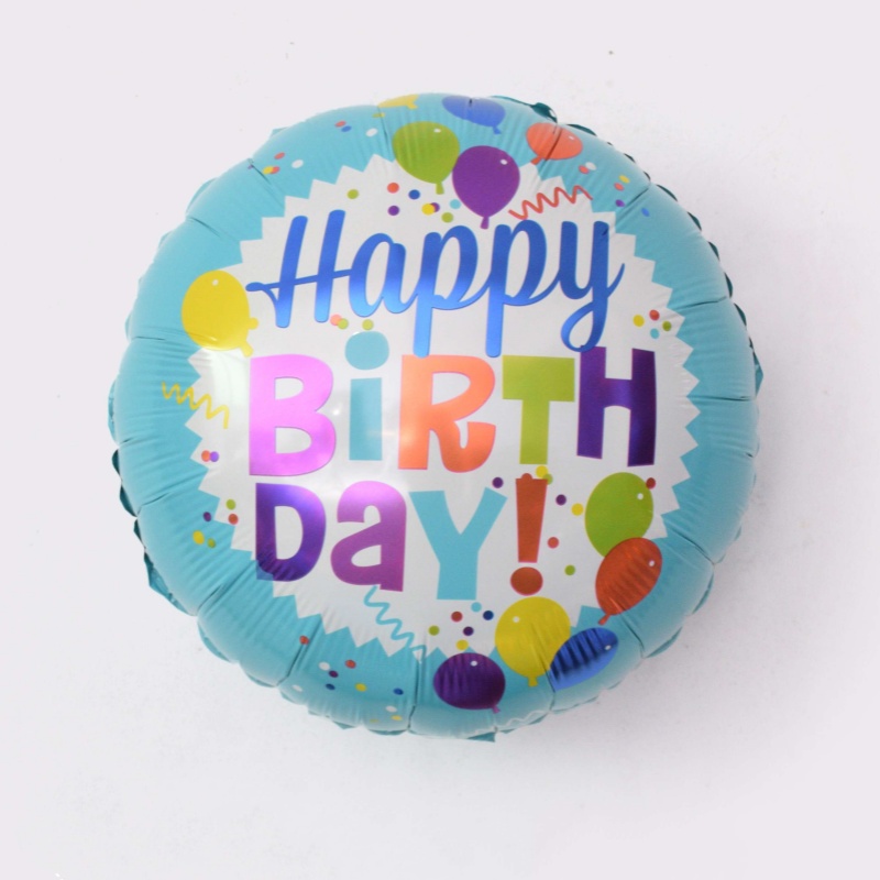 Blue Word Birthday Balloon