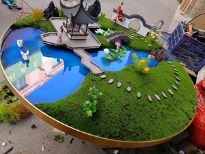 Customizable Model of the Centerpiece of the Hotel Dining Table Desktop <strong>Center</strong> Floral Ornament Artificial Decorative Green Moss - Product Image 3