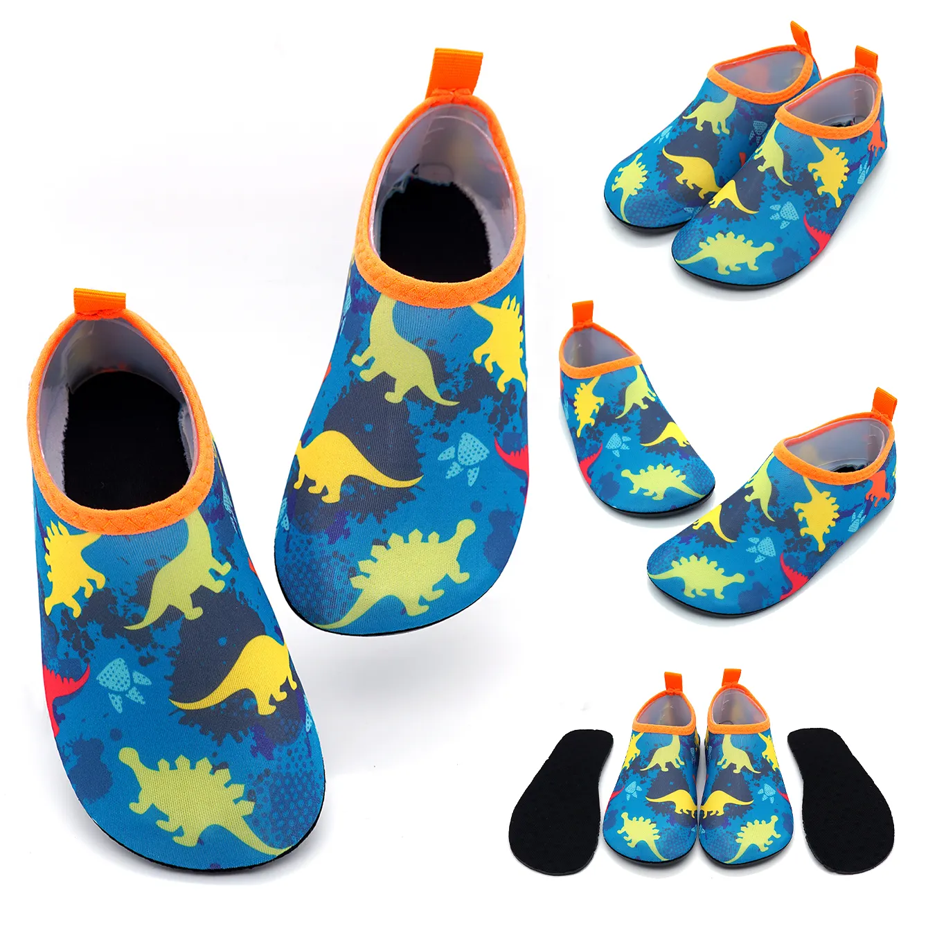 Venta al por mayor precio de fábrica barato deportes acuáticos populares lindo patrón animal decoración al aire libre piscina niños zapatos de agua