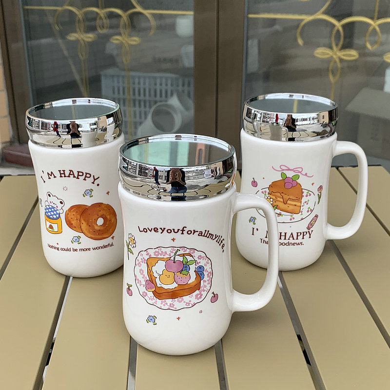 Tasse miroir imprimée pain et gâteau, mélange aléatoire