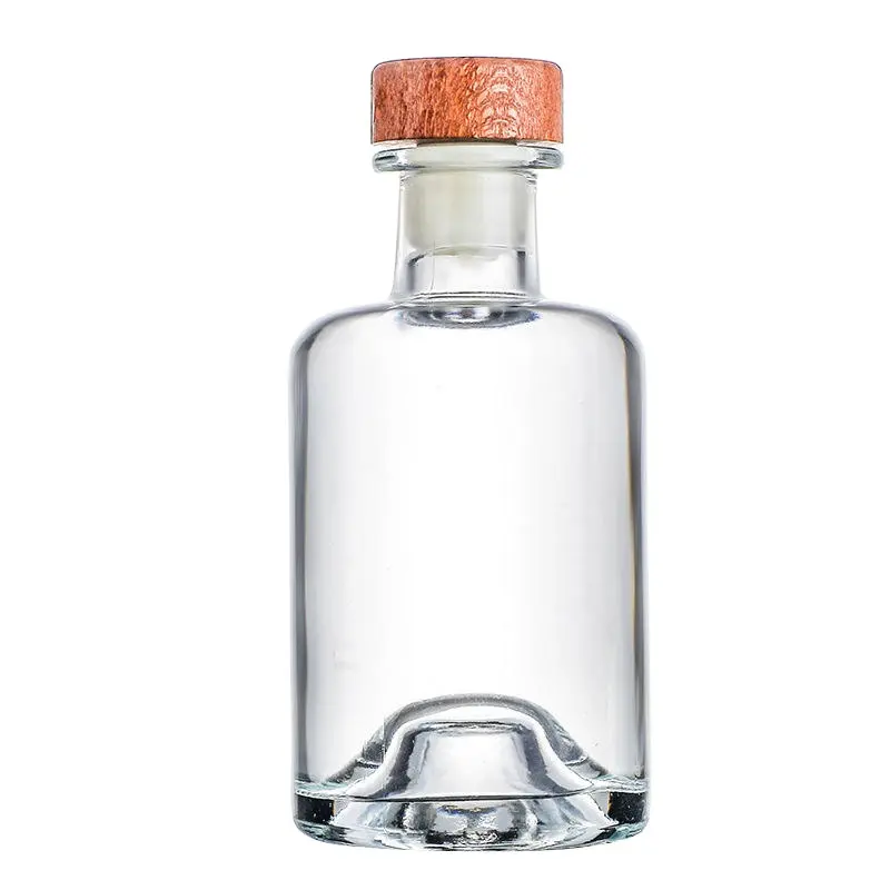 Garrafa de vidro transparente para xarope de bordo, garrafa de vidro para bebidas, suco e café, 8 onças, 16 onças, 250 ml e 500 ml, com cortiça de madeira