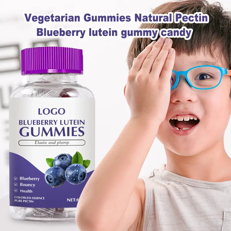 Kandungan tinggi permen Gummy permen Blueberry thosiyanins Pectin