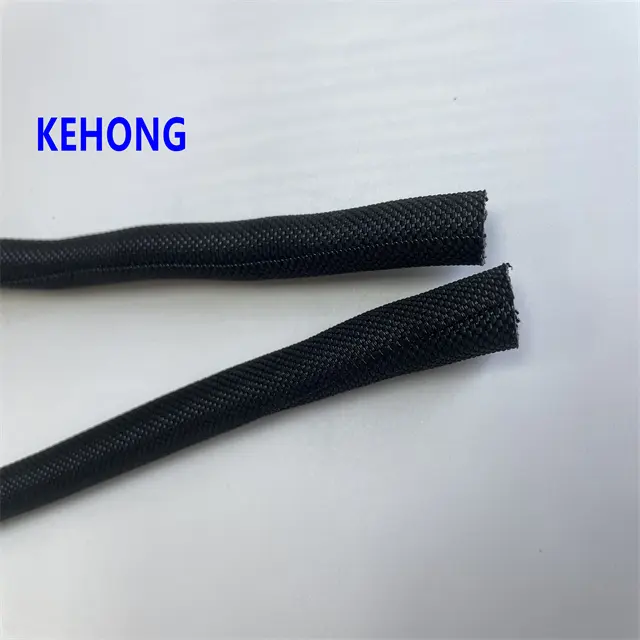 Sleeving tekstil gulung sendiri, pengekang kawat berbentuk tidak teratur warna hitam, lengan tekstil gulung sendiri