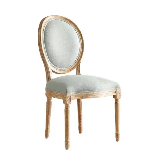 Cadeira de madeira luis redonda, cadeira de sala de jantar com estofados nórdicos