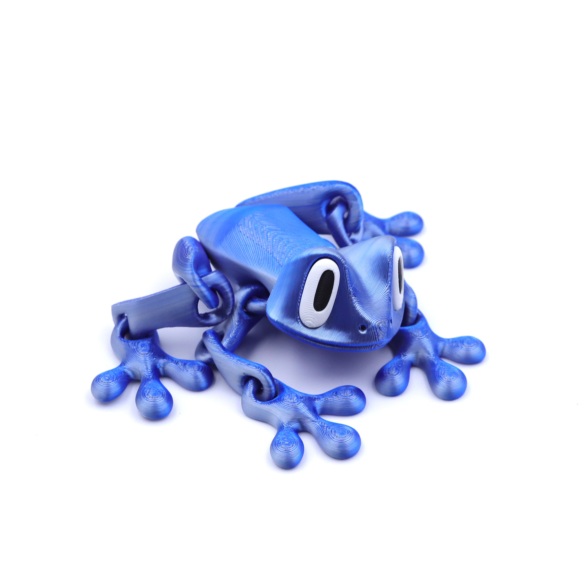 Fermoir magnétique grenouille mécanique bleu argenté 21 cm