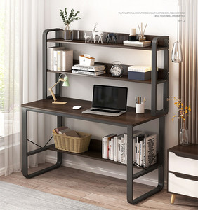 Modern <strong>Simple</strong> Furniture Office <strong>Desk</strong> with Bookshelf Wooden Laptop <strong>Computer</strong> <strong>Desk</strong> Large Study Learning <strong>Computer</strong> Table - Product Image 1