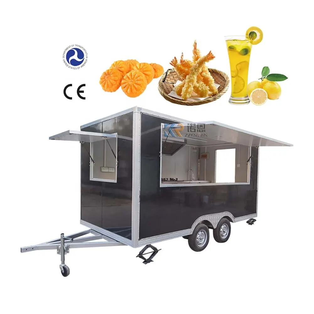 China Mobile Alle Arten von Snacks Eis Food Truck Trailer Kunden spezifisches Logo Street Fast Food Trucks zum Verkauf