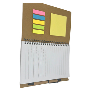 Bloc de notas Kraft con logotipo personalizado con bolígrafo, notas adhesivas, cuaderno Eco Kraft, blocs de notas impresos personalizados con bolígrafo - Product Image 2