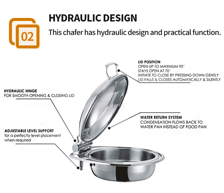 Modern chafing dish 14 liter food soup warmer station set Soup warmer kettle