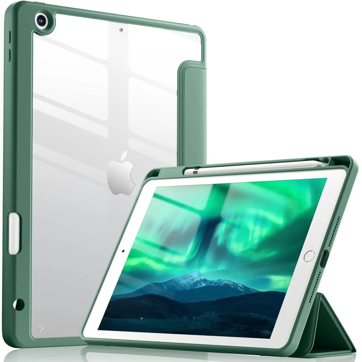 Kalemlik Flip PU Tablet deri akıllı temizle PC Shell kılıf Tablet silikon kapak için iPad 9/8/7. Gen 2021/2020/2019