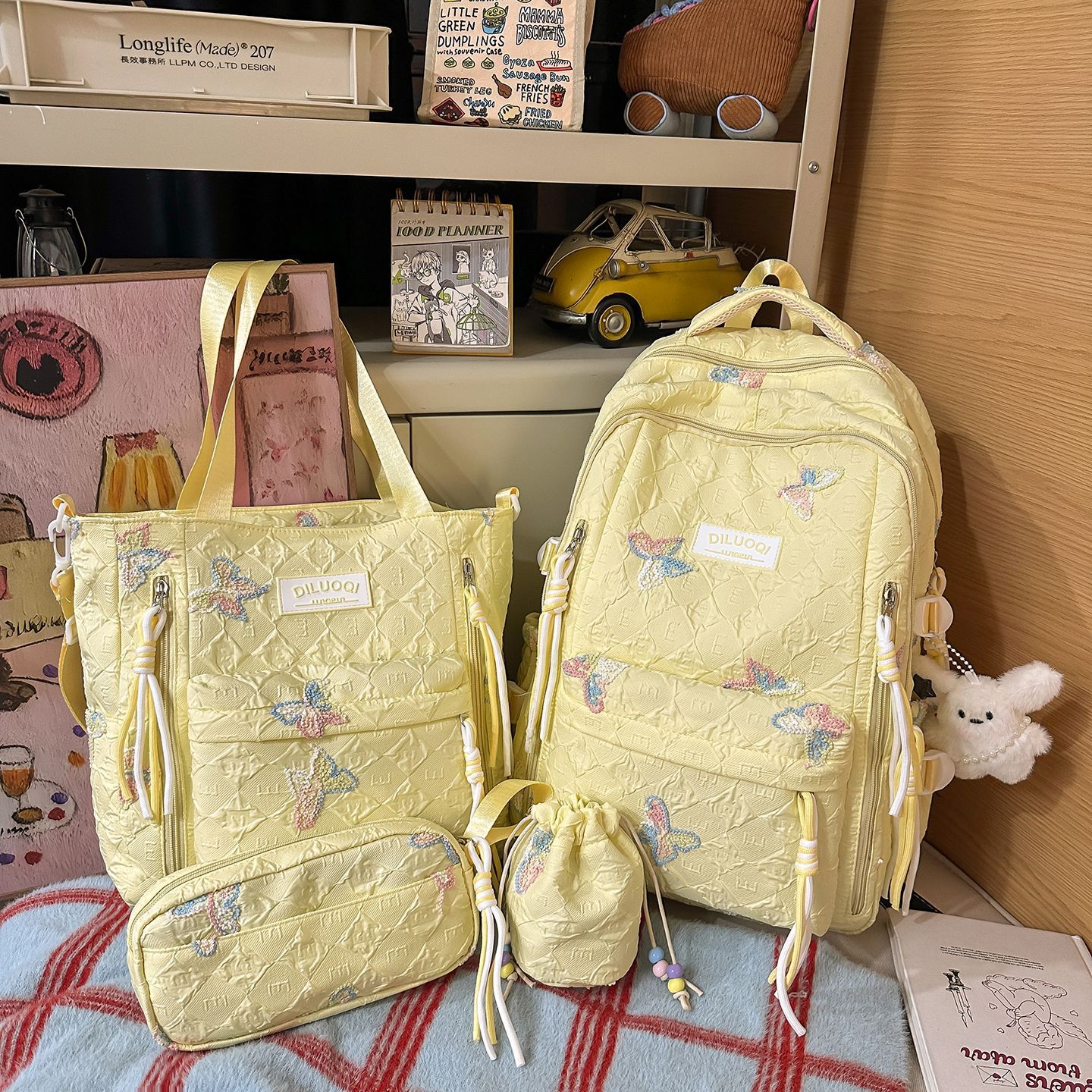 Sac tutoriel jaune + trousse