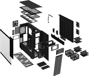High Quality Fractal Design Define 7 XL Black TG Full Tower <strong>PC</strong> <strong>Case</strong> for E-ATX SSI-<strong>EEB</strong> Tempered Glass Desktop Computer <strong>Case</strong> - Product Image 5