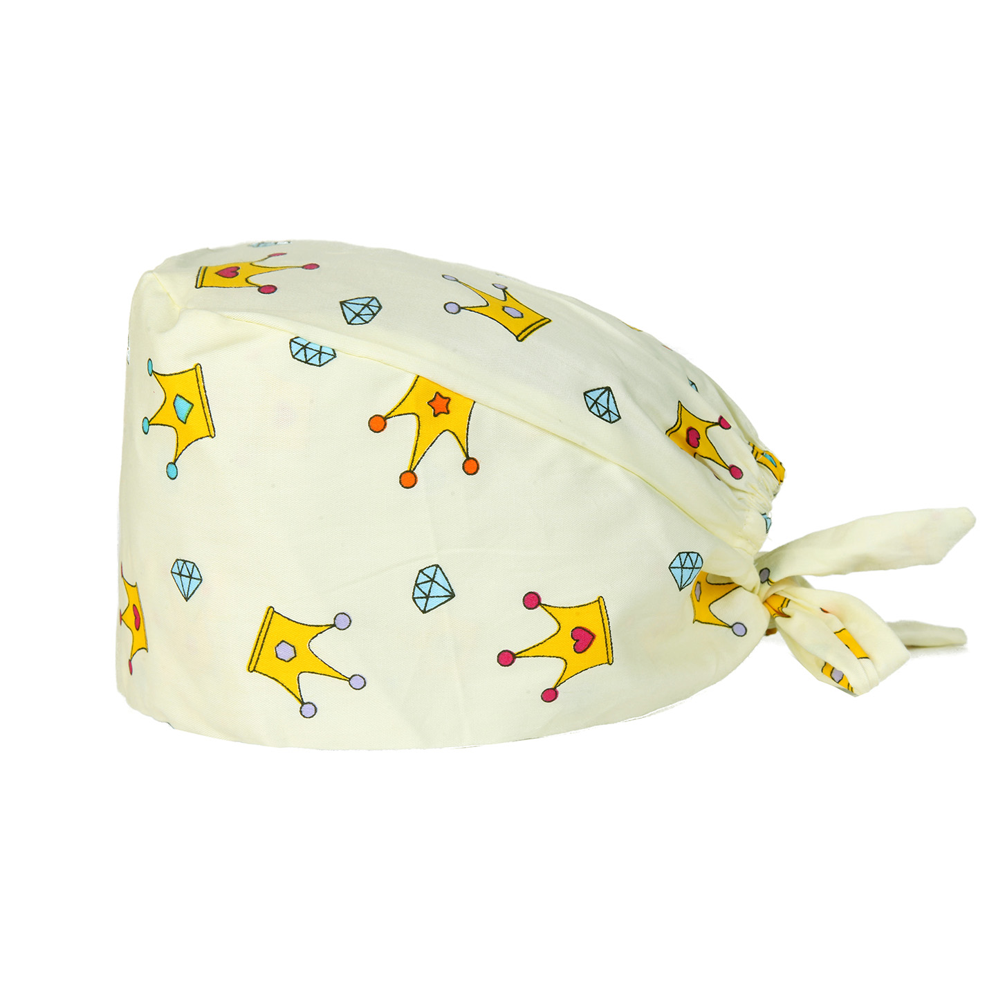 C-006 Gorra con estampado de corona dorada y lazo en la espalda