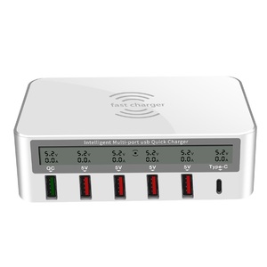 Portable Phone <strong>Charger</strong> 50W 6 Port Wireless USB Charging Station Mobile Phone <strong>Charger</strong> with QC 3.0 for Smart Phone - Product Image 1