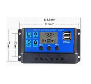 Solar laderegler 12V 24V Auto PWM-Controller LCD-Anzeige 5V Dual-USB-Ausgangs regler 60A/50A/40A/30A/20A/10A - Product Image 2