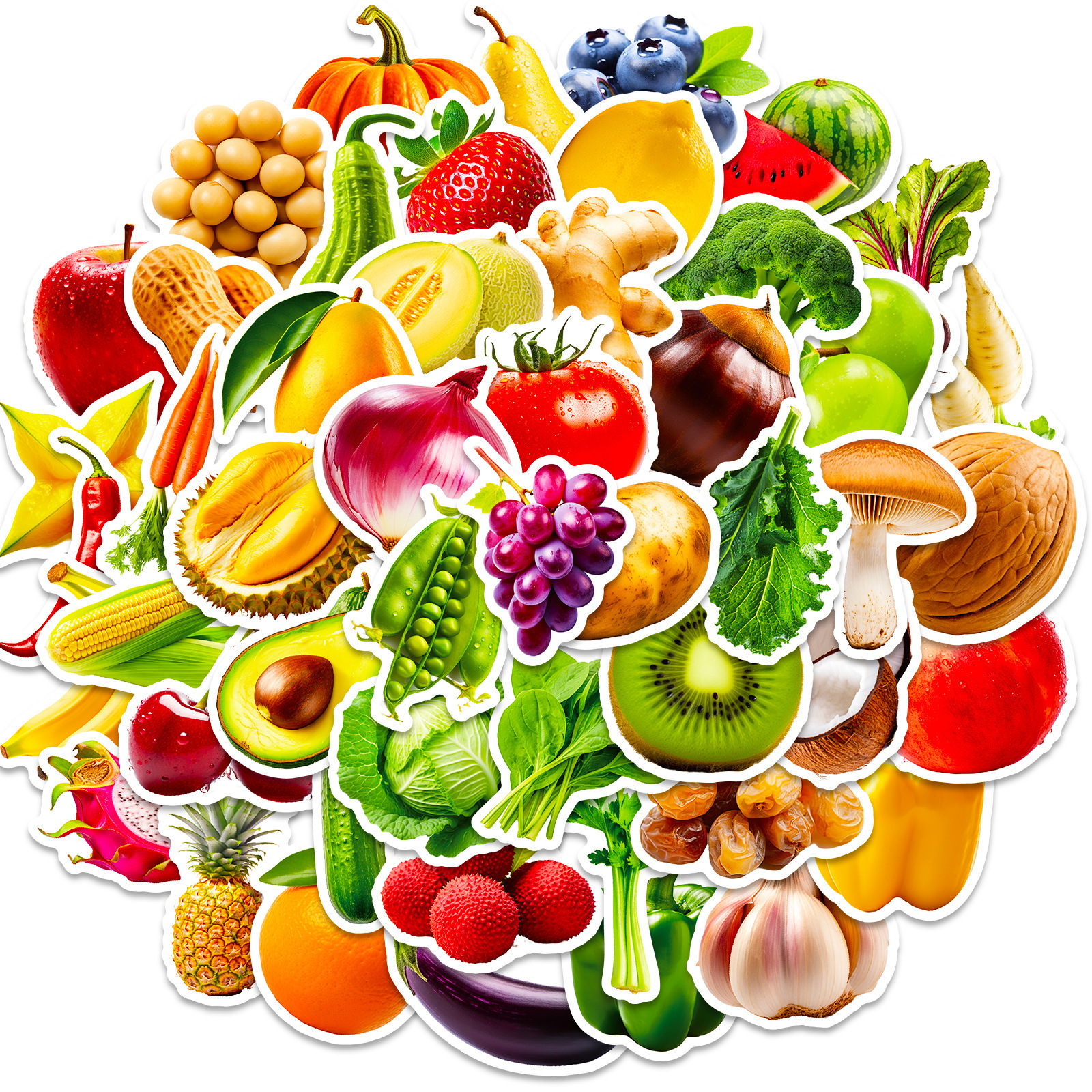 50 Sheets/Pack - Fruits and Vegetables